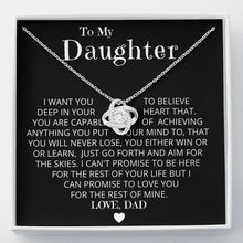 Load image into Gallery viewer, To My Daughter - Win or Learn Necklace.