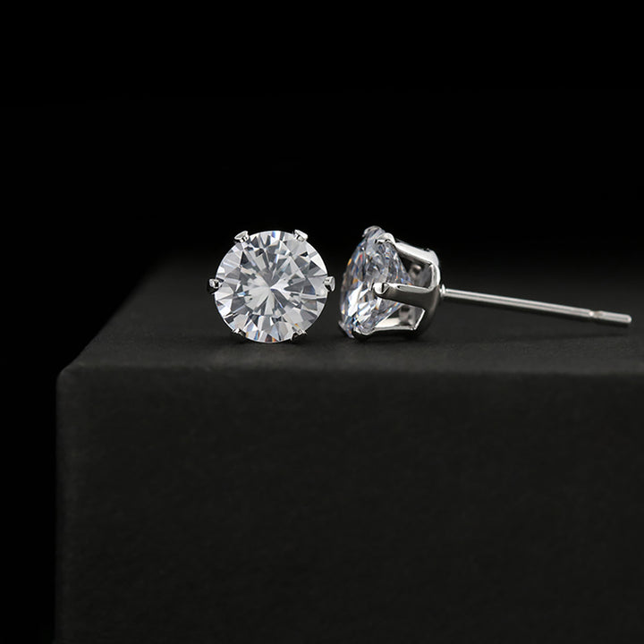 Cubic zirconia 6mm earring