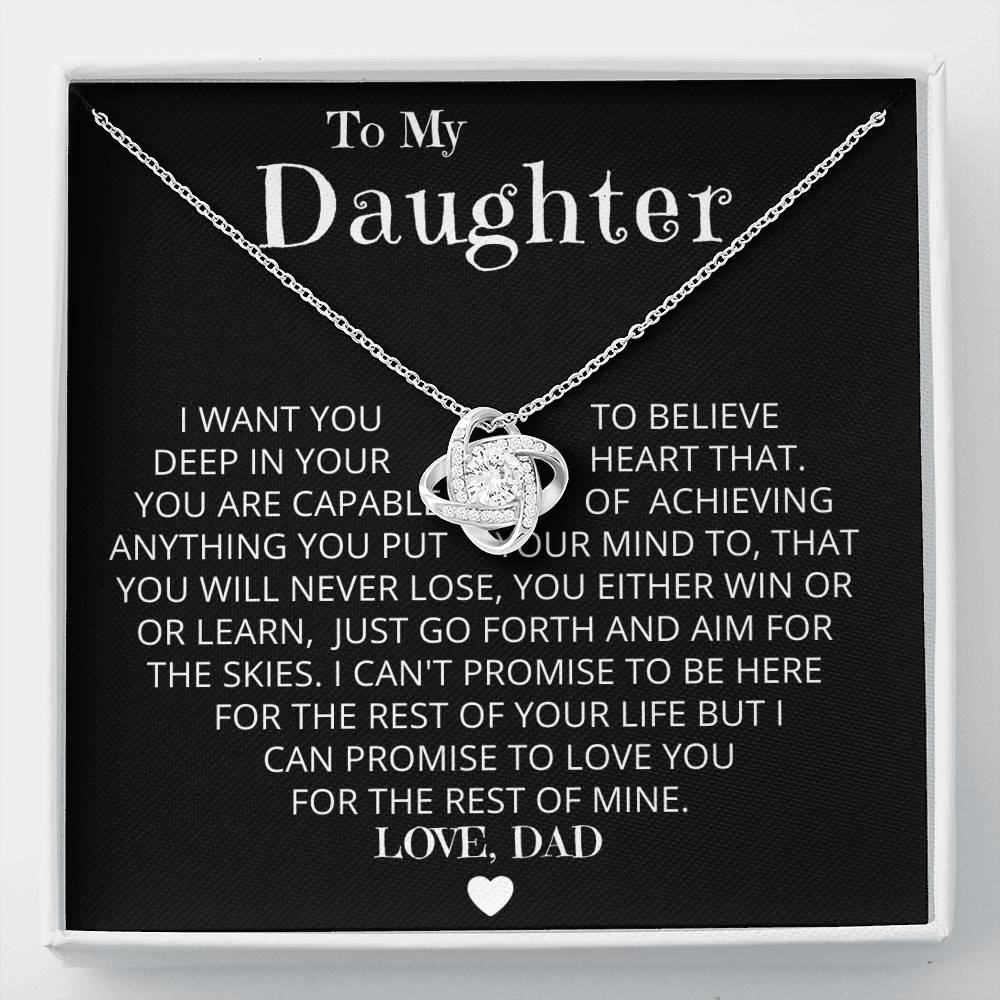 To My Daughter - Win or Learn Necklace.